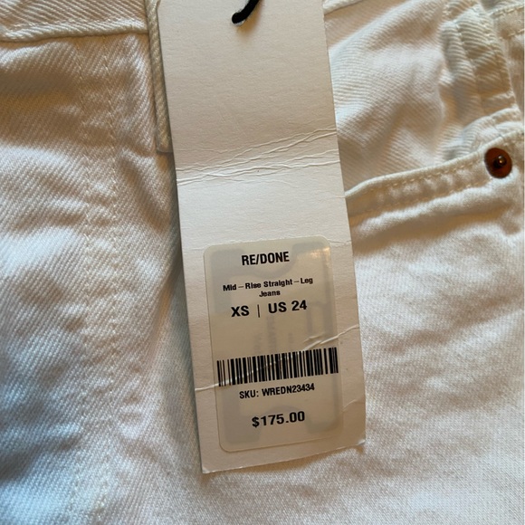 NWT RE/DONE 90s High Rise Loose Jean in White‎ Size 24 - Picture 16 of 16